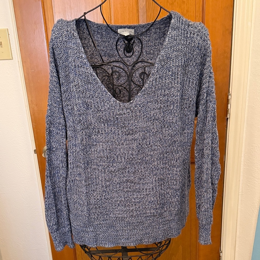 🍀🍀🍀BOGOHO🍀🍀🍀Lucky Brand Women's Blue Knit Sweater-M-XL